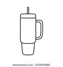 Tumblers cartoon. Tumblers line art cartoon, digital art illustration.