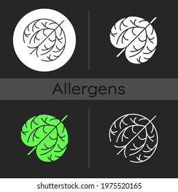 Tumbleweed dark theme icon. Desert dry plant ball. Seasonal pollen as cause of allergic reaction. Cause for allergy. Linear white, simple glyph and RGB color styles. Isolated vector illustrations