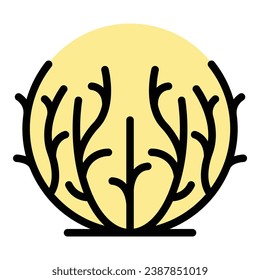 Tumbleweed grass icon outline vector. Desert ball. Dead bush color flat