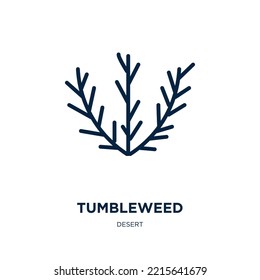 Tumbleweed Icon From Desert Collection. Thin Linear Tumbleweed, Dry, Weed Outline Icon Isolated On White Background. Line Vector Tumbleweed Sign, Symbol For Web And Mobile