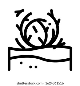 Tumbleweed Icon Vector. Outline Tumbleweed Sign. Isolated Contour Symbol Illustration