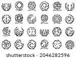 Tumbleweed icons set outline vector. Western dead. Weed ball