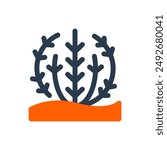 Tumbleweed on Desert Vector Icon