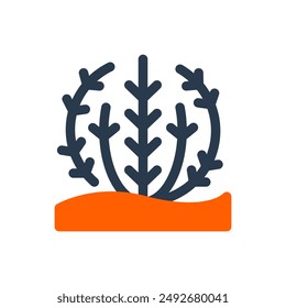 Tumbleweed on Desert Vector Icon