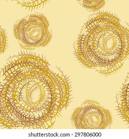 Tumbleweed seamless pattern. Dry desert Plant. Vector background of plants 