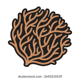 Tumbleweed simple cartoon drawing. Outlined color icon or logo. Vector illustration.