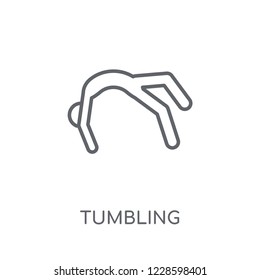 tumbling linear icon. Modern outline tumbling logo concept on white background from Sport collection. Suitable for use on web apps, mobile apps and print media.