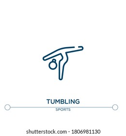 tumbling outline vector icon. simple element illustration. tumbling outline icon from sport concept. can be used for web and mobile
