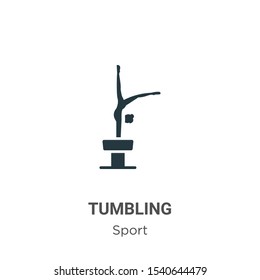 Tumbling vector icon on white background. Flat vector tumbling icon symbol sign from modern sport collection for mobile concept and web apps design.