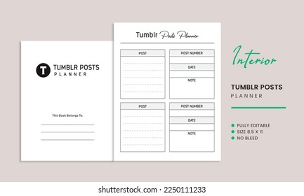 
Tumblr Posts Planner Kdp Interior Template