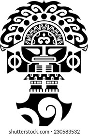 Tumi Tribal Ceremonial Knife Inca Culture Illustration