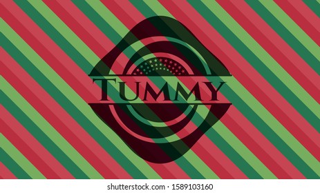 Tummy christmas style emblem. Vector Illustration. Detailed.