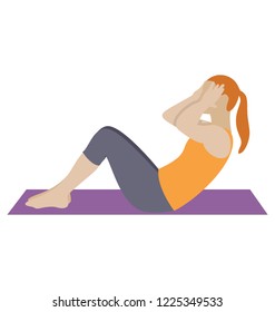 
Tummy exercise flat icon design, exercise concept 
