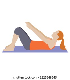 
Tummy exercise flat icon design, exercise concept 

