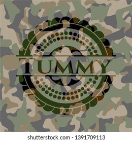 Tummy on camouflage texture. Vector Illustration. Detailed.