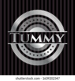 Tummy silver badge. Vector Illustration. Mosaic.