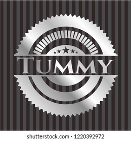 Tummy silver shiny badge