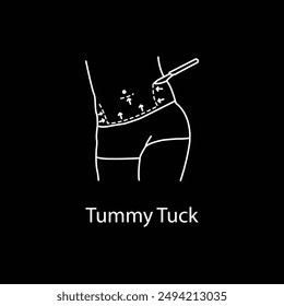  Tummy Tuck, Abdominoplasty, Stomach Surgery, Cosmetic Surgery, Body Contouring, Tummy Tuck Icon, with editable stroke.