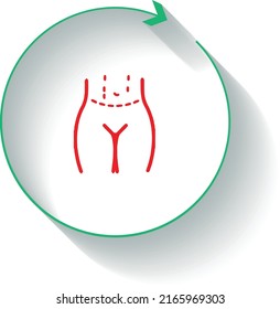 Tummy Tuck Surgery (Abdominoplasty) icon vector design