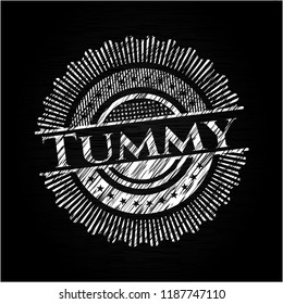 Tummy written with chalkboard texture