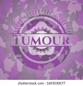 Tumour pink camouflage emblem. Vector Illustration. Detailed.