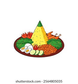 Tumpeng in vector many color