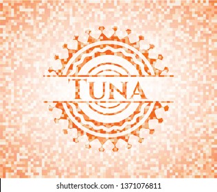 Tuna abstract orange mosaic emblem