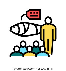 tuna auction market color icon vector. tuna auction market sign. isolated symbol illustration