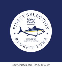 Tuna badge logo, bluefin tuna badge logo