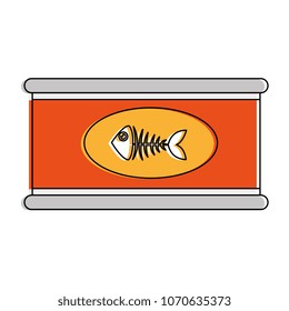 tuna can with fisn skeleton