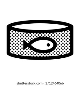 Tuna Can. Icon Filled with Dots.