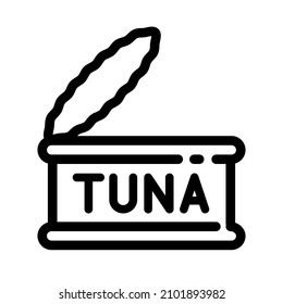 Tuna Can Icon Line Symbol. Premium Quality Isolated Fish Element In Trendy Style.