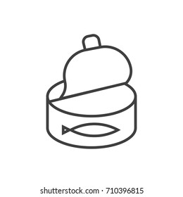 Tuna Can Line Icon. Canned Fish Illustration.