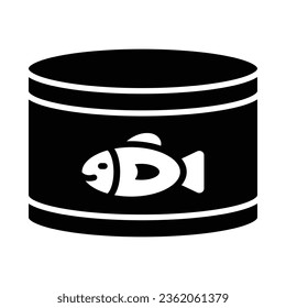 Tuna Can Vector Glyph Icon For Personal And Commercial Use.
