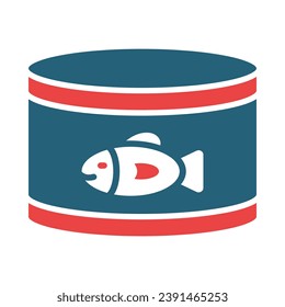Tuna Can Vector Glyph Two Color Icon For Personal And Commercial Use.
