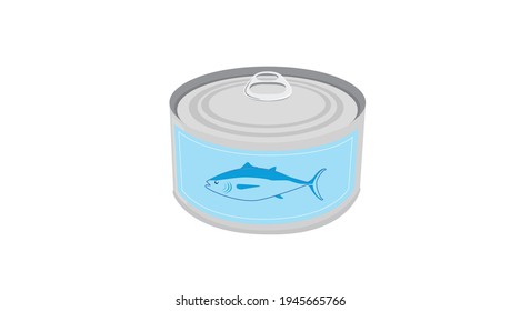 Tuna Can. Vector isolated illustration of a can of tuna