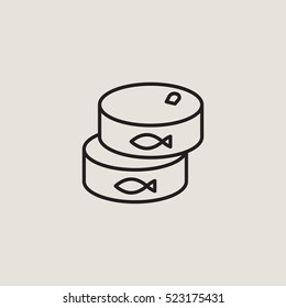 Tuna Cans Outline Vector Icon