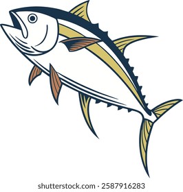 Tuna clipart illustration with white background