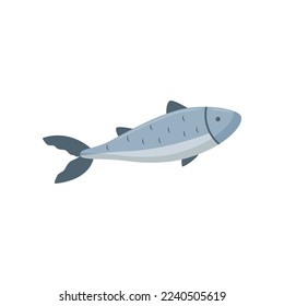 Tuna enriched with vitamin D vector illustration. Source of vitamin D, fish isolated on white background. Nutrition, health, diet concept