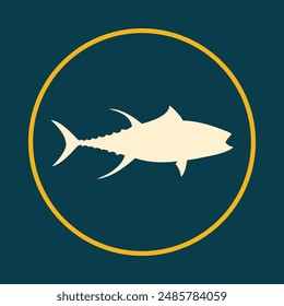 Tuna fish beneficial trendy icon attractive abstract vector illustration artwork design