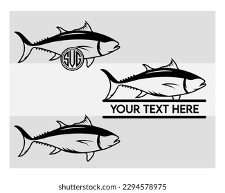 Tuna, Tuna Fish, Big Tuna, Fishing, Tuna Cut file, Clipart, Svg, Silhouette Fish, Outline, Eps, Cut file