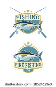 Tuna Fish Blue Fin Logo Badges Stock Vector (Royalty Free) 1852462363 ...