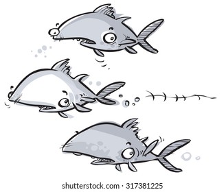 Tuna fish Cartoon characters.