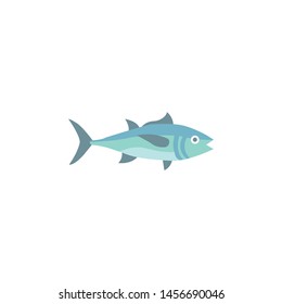 Tuna Fish Cartoon Icon On A White Background