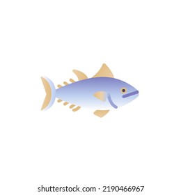Tuna fish flat icon, vector sign, colorful pictogram isolated on white. Symbol, logo illustration. Flat style design