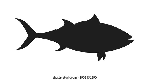 Tuna fish graphic icon. Tuna sign isolated on white background. Symbol sea fish blue tuna. Vector illustration