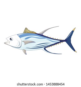 Tuna fish icon. Cartoon of tuna fish vector icon for web design isolated on white background