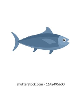 Tuna Fish Icon. Flat Illustration Of Tuna Fish Vector Icon For Web Isolated On White