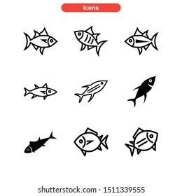 tuna fish icon isolated sign symbol vector illustration - Collection of high quality black style vector icons
