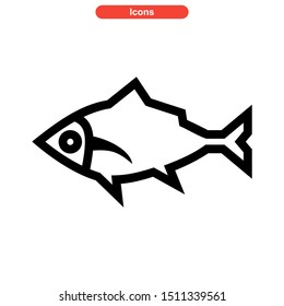 tuna fish icon isolated sign symbol vector illustration - Collection of high quality black style vector icons
